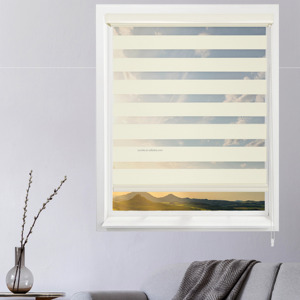 Persianas motorizadas manuales de lino modernas como persianas de cebra integradas bien ventiladas para ventanas francesas - Product Image 1