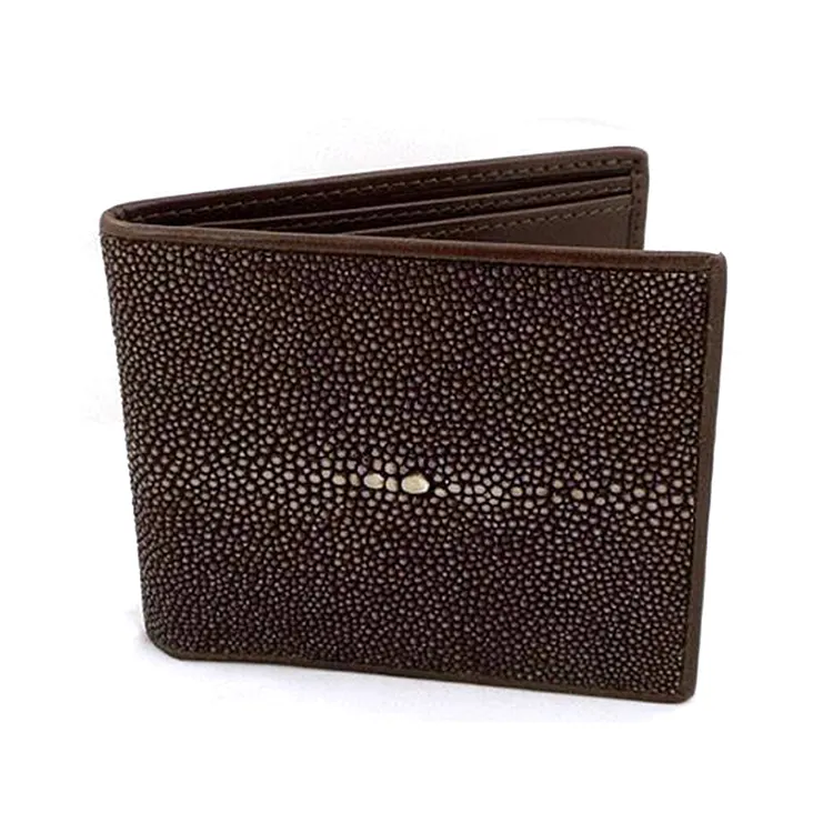 Bifold stingray leather wallet customize stingray wallet with double id window handmade leather wallet