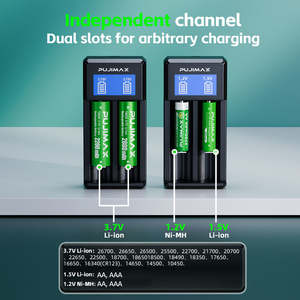 Cargador de Baterías de Litio Híbrido Universal de Doble Ranura Tipo C PUJIMAX para Baterías de Iones de Litio IMR de 3.7V y NiMH NiCd de 1.2V <span class=keywords><strong>AA</strong></span> AAAA - Product Image 4