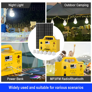 Système d'éclairage solaire domestique 20W 30W 50W avec 6 ampoules LED, radio FM, lecteur MP3, Bluetooth et allume-cigare portable - Product Image 5