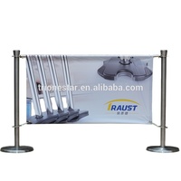 Système de poteaux de guidage en acier inoxydable robuste pour extérieur, pour événements, stands de café, barrières, salons automobiles et bannières publicitaires