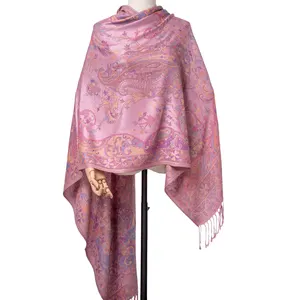 Châle pashmina personnalisé pour femme, couvre-chef pour femme, foulards et châles hauts élégants en jacquard tissé, vente à chaud en Europe