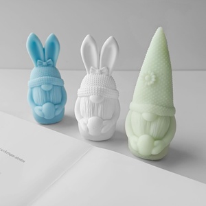 Moule en silicone 3D pour bougie en forme d'œuf <span class=keywords><strong>de</strong></span> Pâques <span class=keywords><strong>et</strong></span> <span class=keywords><strong>de</strong></span> lapin, blanc, pour <span class=keywords><strong>bricolage</strong></span>, gnome, nain, bougie parfumée, ornement en plâtre - Product Image 6
