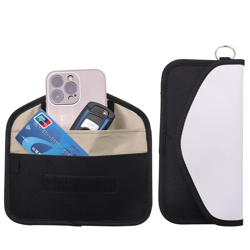 Sublimation Signal Blocking Bag Cover Blocker Case Car Faraday Cage Leather RFID Blocking Wallet For Car Keys Cell Phone