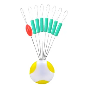 Nuevo a granel competitivo cabeza plana goma espacio frijol 7 + 1 hierba verde espacio frijol equipo de pesca - Product Image 1