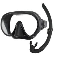 Lentille en verre trempé anti-buée Masque en silicone Lunettes de plongée sans masque de plongée en apnée Ensemble de tuba