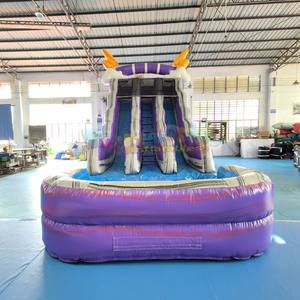 Tobogan acuatico hinchable bounce <b>house</b> commercial <b>inflatable</b> thunderhorn water slide for kids - Product Image 3