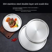 Bandeja de carne de res de acero inoxidable comercial 304, plato de doble capa grueso para restaurante
