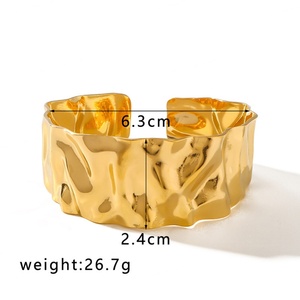 Pulseras de Acero Inoxidable con Baño de Oro PVD de Alto Brillo, Antialérgicas, al por Mayor, para Mujer - Product Image 6
