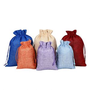 Customizable Durable Biodegradable Eco-friendly Small Jute Satin <b>Drawstring</b> Bags Reusable Grocery Shopping Burlap <b>Pouches</b> - Product Image 4