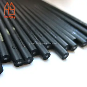 Stationery Supplier All Black Pencil School HB Lead Pencil Wholesale UV Finished Quality Custom Black Pencils
