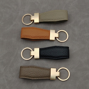 Personalized Leather Key Rings Custom Leather Car Key Chains Car Logo Keyring Wholesale Engraved Elegant Leather Keychain