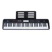 GOLD AGE Black Plastic USB Electronic Keyboard Children 3-6 Years Old-61-Key Educational Instrument 200 Rhythms 60 Demo Songs