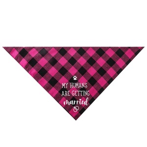 Tanpopo Triángulo Bufanda Plaid Perro Toalla Saliva Diseñador Mascota Pañuelos Reversible MY HUMANS ARE GETTTING CASADO Boda Pañuelo - Product Image 6