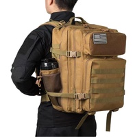 Sac à dos tactique unisexe 45L en polyester Oxford à double bandoulière pour l'extérieur, l'alpinisme, le cyclisme et le camping
