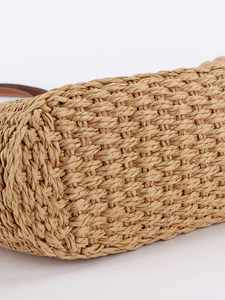 กระเป๋าถือสานฟางโบฮีเมียนสำหรับเดินทางฤดูร้อน ทำมือ แฟชั่นสำหรับผู้หญิง สะพายไหล่เดียว ใช้ได้ที่ชายหาด - Product Image 3