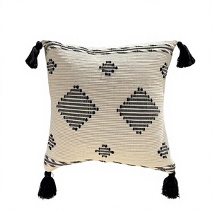 Designer Cotton Cushion Cover Hot Selling Unique Handwoven Decorative <b>Throw</b> Pillow Custom Design Vintage Geometric Pattern - Product Image 1