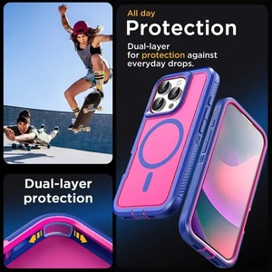 NOUVEAU Étui Magnétique Premium Robuste pour <span class=keywords><strong>iPhone</strong></span> 17 16 15 <span class=keywords><strong>14</strong></span> Plus 13 12 Pro Max – Coque de Protection Antidérapante avec Support de Charge - Product Image 3