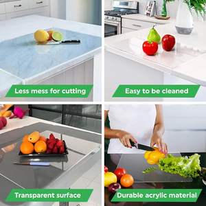 Planches à découper en acrylique de comptoir de cuisine de 5mm d'épaisseur Planche à découper transparente antidérapante - Product Image 5