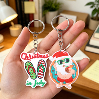 Collection de porte-clés en PVC sur le thème de Noël, produit promotionnel personnalisé, porte-clés en caoutchouc souple, logo personnalisé