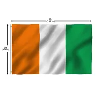 Expédition rapide, drapeau de la Côte d'Ivoire en polyester 100% pour l'extérieur, taille personnalisée