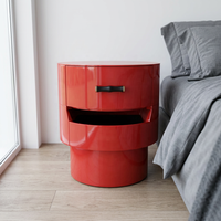 Runder Luxus-Designer-Nachttisch mit Stauraum Hochwertiger Beistelltisch für Moderne Schlafzimmer