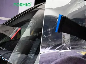 Foshio Squeegee bungkus gagang panjang vinil Logo kustom dengan pisau yang dapat diganti