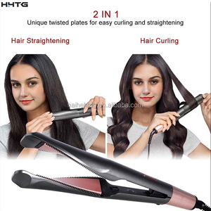 Lisseur de cheveux professionnel électrique 2-en-1 en tourmaline, rouleaux chauffants à ions négatifs, chauffe rapide, <span class=keywords><strong>fer</strong></span> à <span class=keywords><strong>lisser</strong></span> pour la maison, la voiture, l'hôtel - Product Image 4