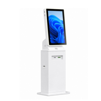 Kiosque tactile semi-extérieur sur pied à haute luminosité avec bande lumineuse LED RVB, terminal de paiement avec système d'exploitation Windows