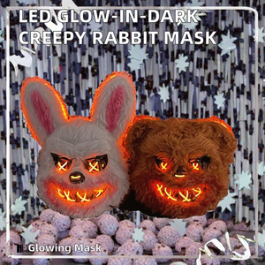 Máscara LED de Fiesta de Halloween StarKey <span class=keywords><strong>MK</strong></span> 102 Conejo de Peluche y Oso Sangriento - Transpirable, Modelo 2025 de Moda - Product Image 2