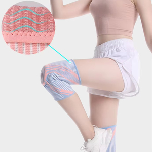 Genouillère de compression 7mm pour femmes et hommes pour le football, volley-ball, <span class=keywords><strong>handball</strong></span>, sport, genouillères avec ressort en gel - Product Image 2