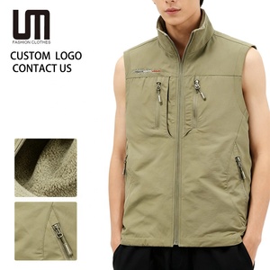 Gilet da <span class=keywords><strong>Uomo</strong></span> Casual Outdoor in Pile Antivento con Logo Personalizzato, Moda Invernale con Collo Alto e Taglie Forti, Senza Maniche per Tenere Caldo - Product Image 1