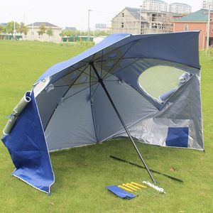 Parasol de plage populaire pour camping en plein air, en acier inoxydable robuste, imperméable, protection UV, logo personnalisable, pour 3-4 adultes - Product Image 5
