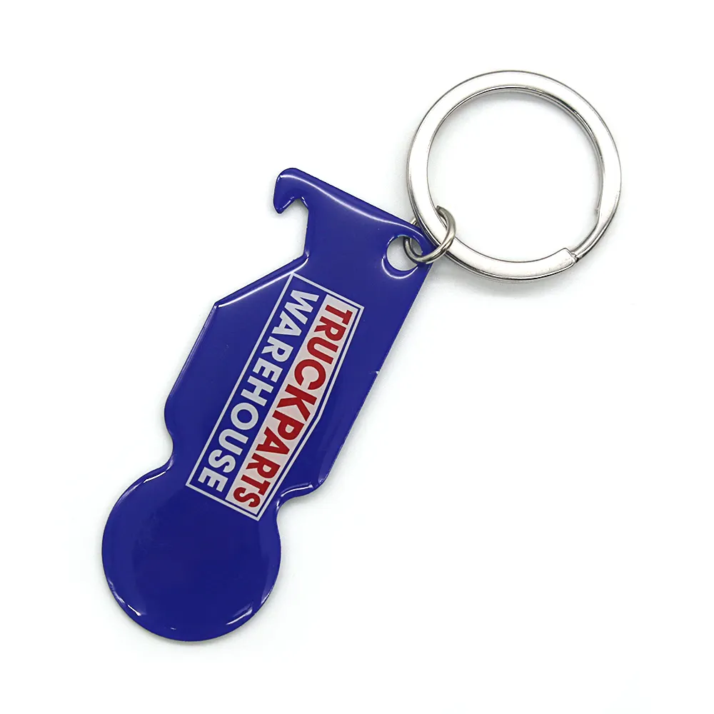 Cheap Promotional Trolley Cart Token Coin Keyring Custom Shopping Trolley Cart Token Remover Key Chain