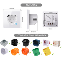 Interrupteur mural intelligent Prise de courant standard UK EU Prise en charge de WiFi/Zigbee/Tuya Smart Life App/Smart Home
