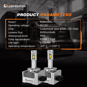 LUXFIGHTER Super brillante 90W 12000lm D1 D2 <span class=keywords><strong>D3</strong></span> D4 D1S D2S D3S D3R D3C CSP7045 6500K proyector de faro de coche LED - Product Image 2