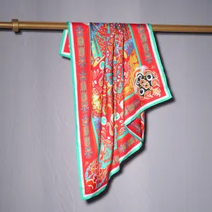 Buona vendita sciarpa di seta di lusso 100% di gelso disegni personalizzati di stampa per le donne e la signora