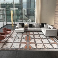 Tapis en nylon et polyester imprimé à la machine, grands tapis de salon, tapis noir, vente en gros