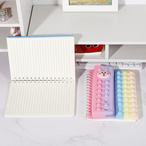2024 trường đầy màu sắc dễ thương động vật tùy chỉnh Silicone Popper bong bóng Thần Tài A5 Lưu ý cuốn sách căng thẳng cứu trợ máy tính xách tay với Hộp Bút Chì - Product Image 2