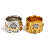 Ensemble de bagues en opale Dreamshow, ensemble de bijoux en acier inoxydable plaqué or 18 carats, bagues pour femmes