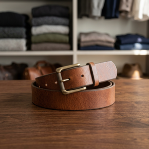 Cinturón de Cuero Vacuno para Hombre de Primera Calidad, Estilo Vintage, Ecológico, Impermeable, Ligero, Resistente, Personalizado, Cuadrado, de Acero B.S. - Product Image 2