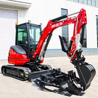 Mini-excavatrice de 2 tonnes, 2,5 tonnes, 3,5 tonnes, excavatrice compacte, moteur Kubota, petite excavatrice agricole, certifiée CE EPA, excavatrice sur chenilles
