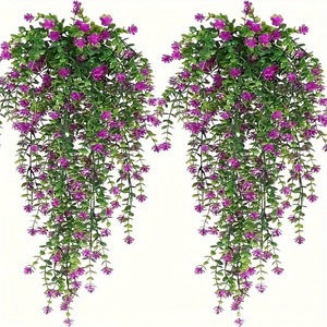 In Stock Mixed Color Eucalyptus Ivy Flower Vine Artificial Greenery <b>Leaves</b> Lotus <b>Wall</b> Hanging Home Scene <b>Decor</b> - Product Image 2