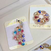 Broches tendance pour femmes, plaquées or, avec zircon coloré, imitation perle et motif Fritillaria, bijoux élégants en forme de fleur de paon, cadeau de fête