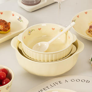 Juego de <span class=keywords><strong>Vajilla</strong></span> de Cerámica Estilo Crema, Platos y Tazones de Porcelana en Tonos Suaves para una Cena Acogedora en Casa, <span class=keywords><strong>Vajilla</strong></span> Moderna y Minimalista - Product Image 4