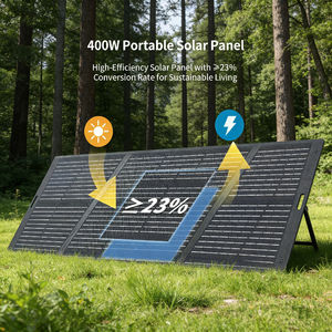 Panneau solaire portable haute efficacité 400W, taux de conversion de 23%, conception fiable, alimentation hors réseau, aventures en plein air, camping solaire - Product Image 2