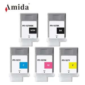 Amida Wholesale PFI-107 Premium Color Compatible Ink Cartridge for IPF670 680 Printer