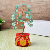 Árbol de Energía de la Vida con Cristales de Amatista Coloridos, Adornos para el Hogar, Oficina, Escritorio, Manualidades