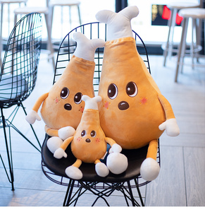 Giocattoli di Peluche di Alta Qualità Disponibili in Varie Dimensioni, Morbidi e Imbottiti, Pronti per la Consegna: Pizza, Patatine Fritte e Coscia di Pollo per Divertimento - Product Image 6