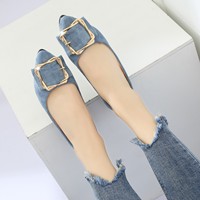 Chaussures pour femmes, nouveau style automne 2025, bout pointu, boucle carrée en métal, talons compensés tendance et décontractés